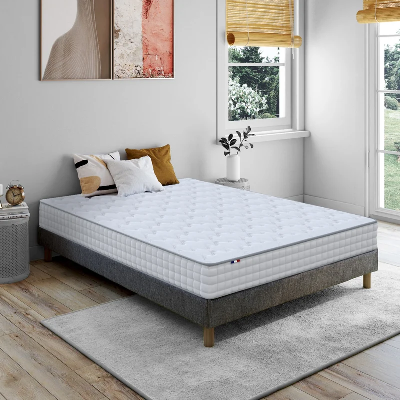 Ensemble matelas 21 cm ressorts ASTRE + sommier pour un confort durable