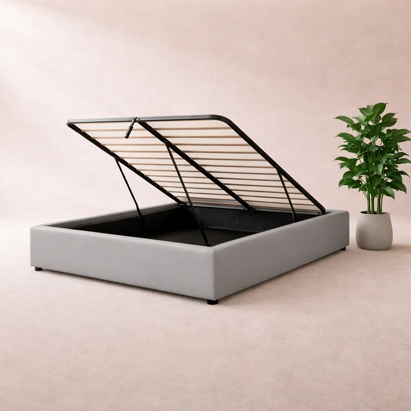 SmartLift - Lit coffre à ouverture horizontale et frontale Tissu