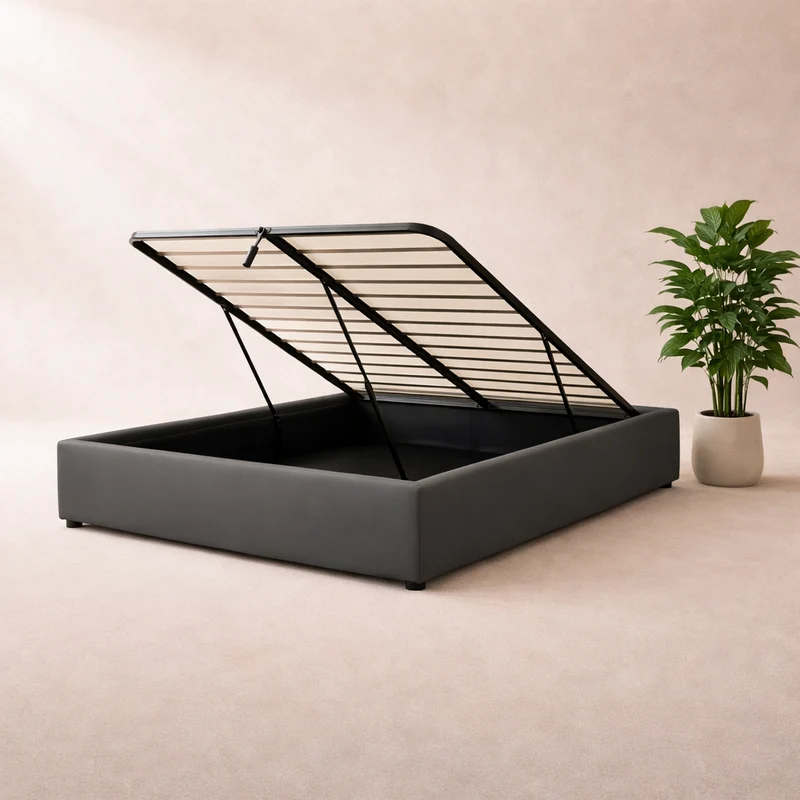 SmartLift - Lit coffre à ouverture horizontale et frontale Tissu