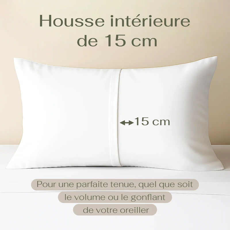 Serenity - Taie d’oreiller blanche 100% coton respirante, douce et hypoallergénique
