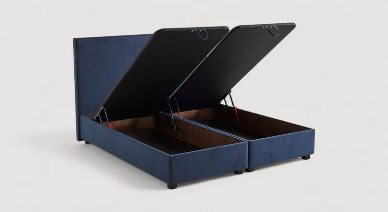 Pack lit coffre, matelas et tête de lit NINA Margon Basic Marine
