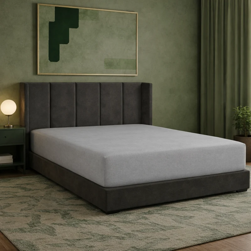 Harmonie - Drap housse gris respirant, doux et hypoallergénique