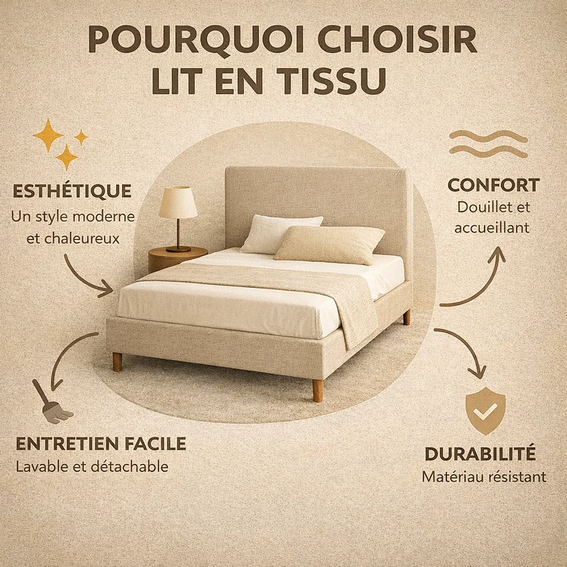 Cosy - Lit coffre électrique et cadre de lit en tissu Gris foncé