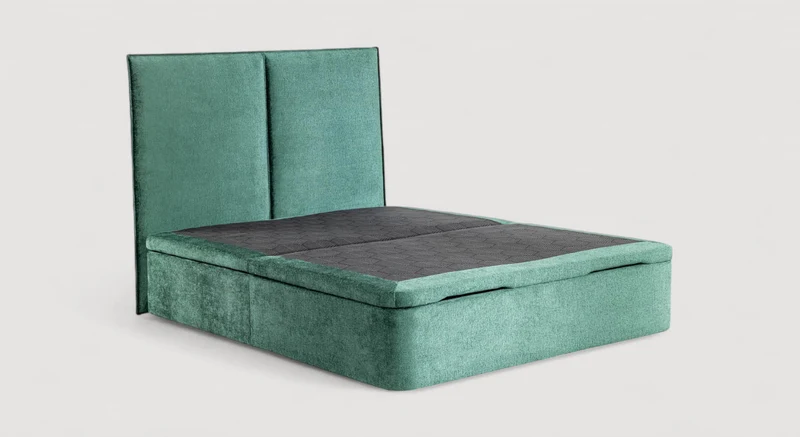 Pack lit coffre, matelas et tête de lit TROUVILLE