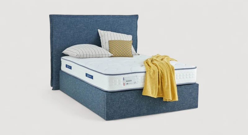 Pack lit coffre, matelas et tête de lit ELISE