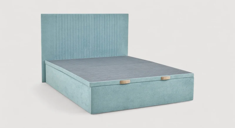 Pack lit coffre, matelas et tête de lit NOE