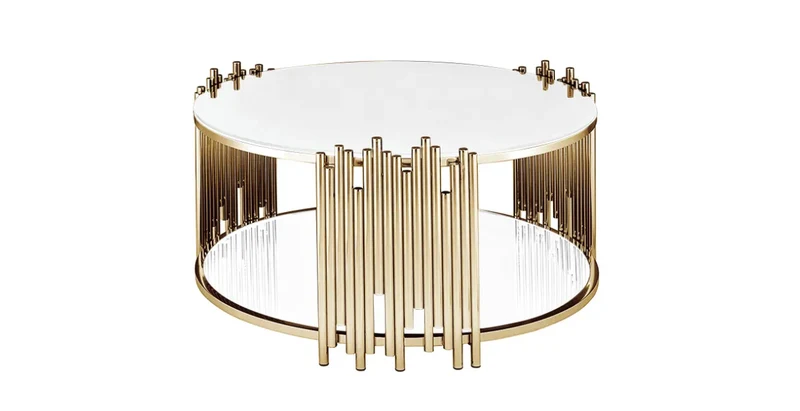 TABLE BASSE STICK GOLD BLANC