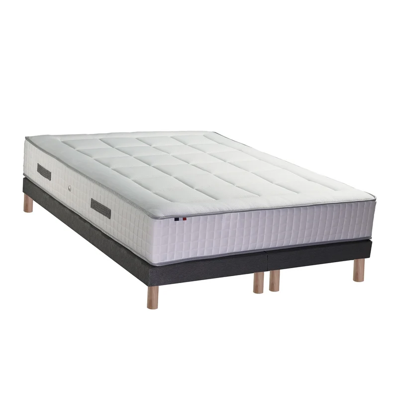 Ensemble 160x200 cm matelas 30 cm Ressorts 7 zones + sommier FABRICATION FRANCAISE