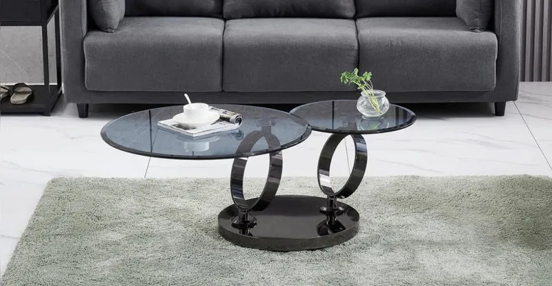 TABLE BASSE AUTOMAT NOIR VERRE