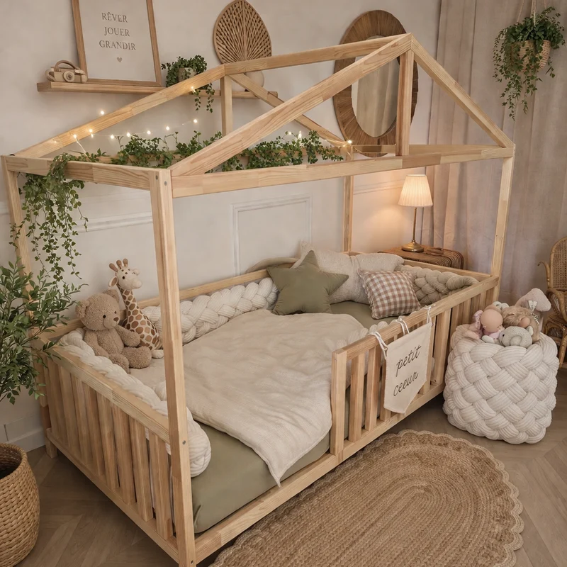 Lit cabane Koala en bois massif