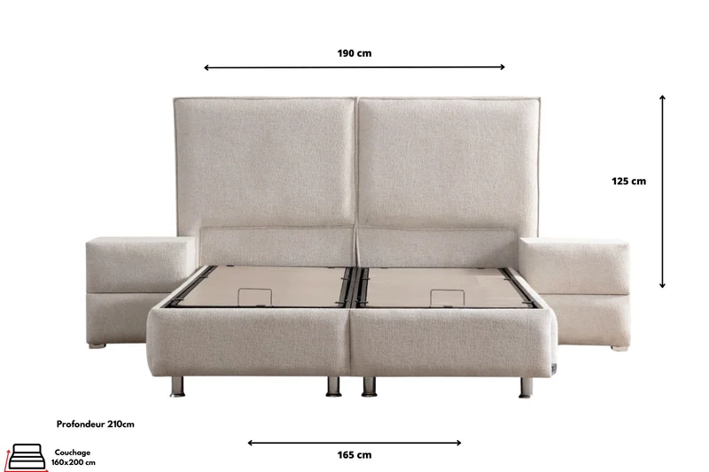 Lit coffre Maya Chenille