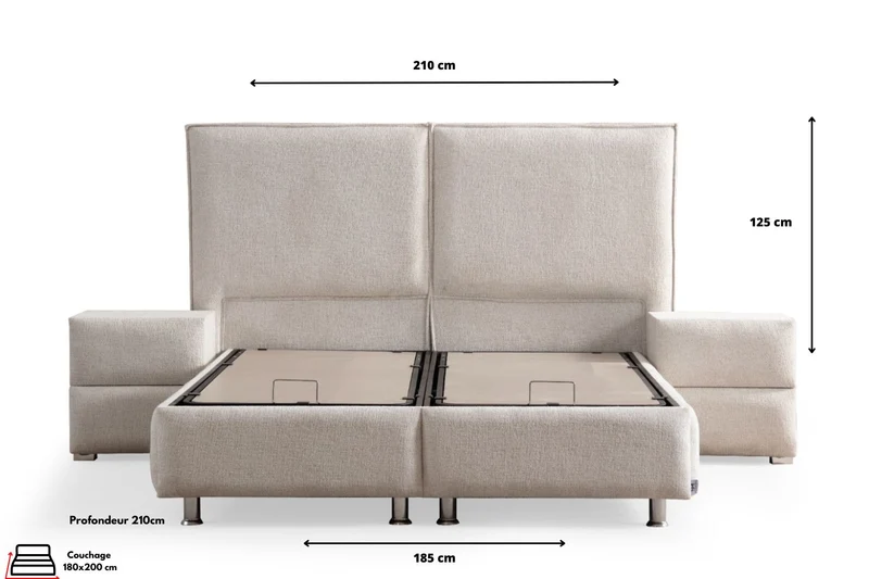 Lit coffre Maya Chenille