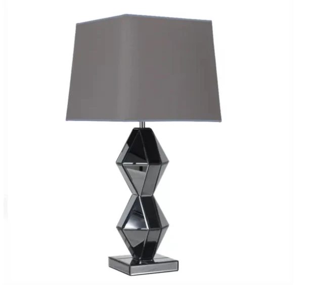 LAMPE BRISEE ABAT JOUR ARGENT" 38X38x84cm