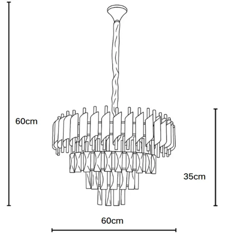 LUSTRE LUNIS NOIR EN CRISTAL