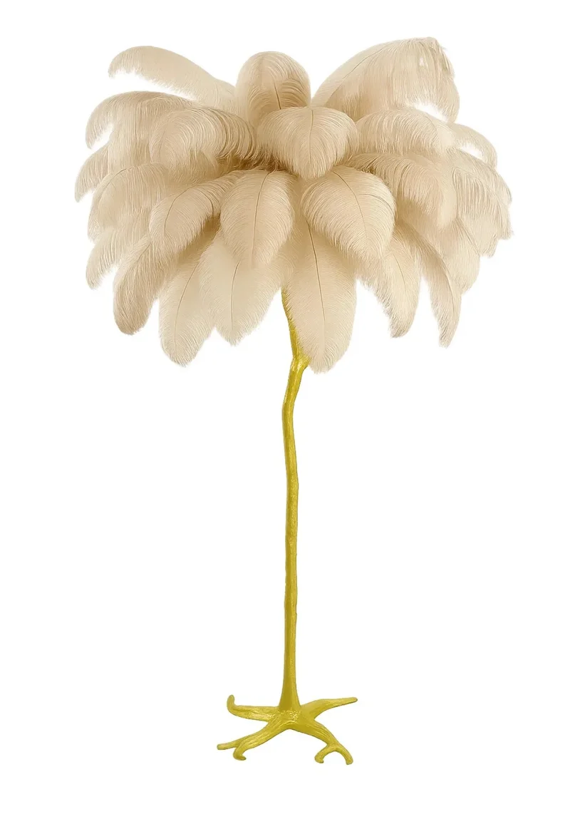 LAMPADAIRE VELONA PLUME D'AUTRUCHE