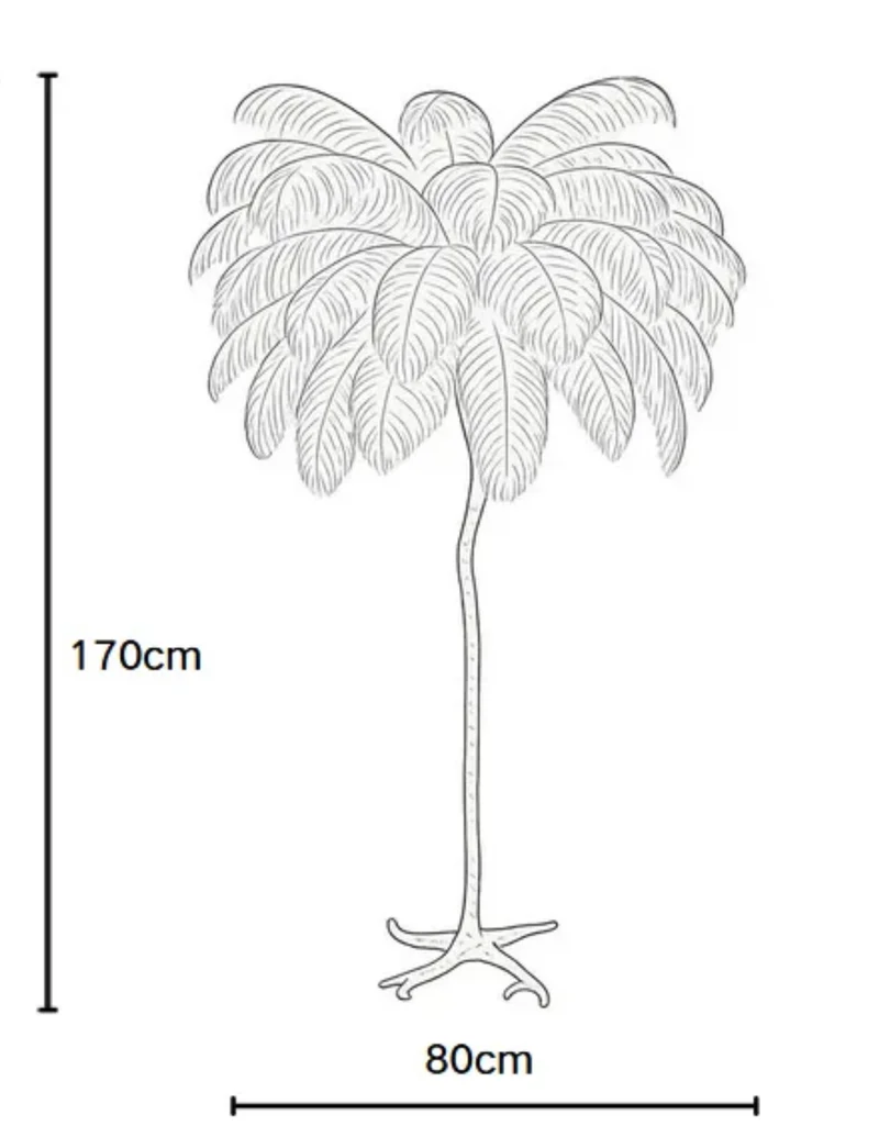 LAMPADAIRE VELONA PLUME D'AUTRUCHE