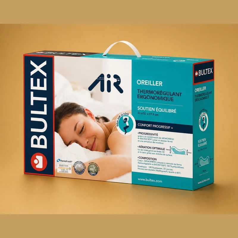 Oreiller Bultex Ergo Confort Progressif+ 33x52 cm