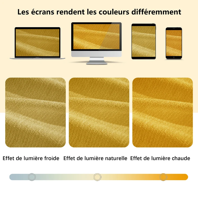 Canapé modulable 2 places jaune en chenille, 194 cm, assise profonde, sans montage