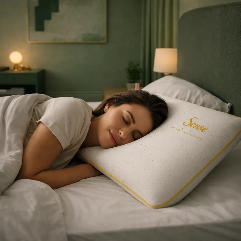 Alma Gold - Oreiller ergonomique mémoire de forme déhoussable 50 kg/m³