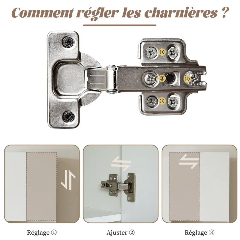 Îlot de cuisine blanc effet bois, style grange, rabattable, mobile avec rangements 120cm WALNUTCONSOLE