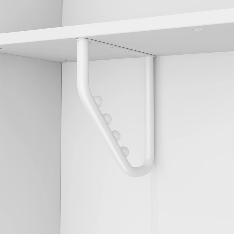 Armoire blanche 4 tiroirs, 2 portes en verre strié, style moderne 120x50x200cm ALPINETABLE