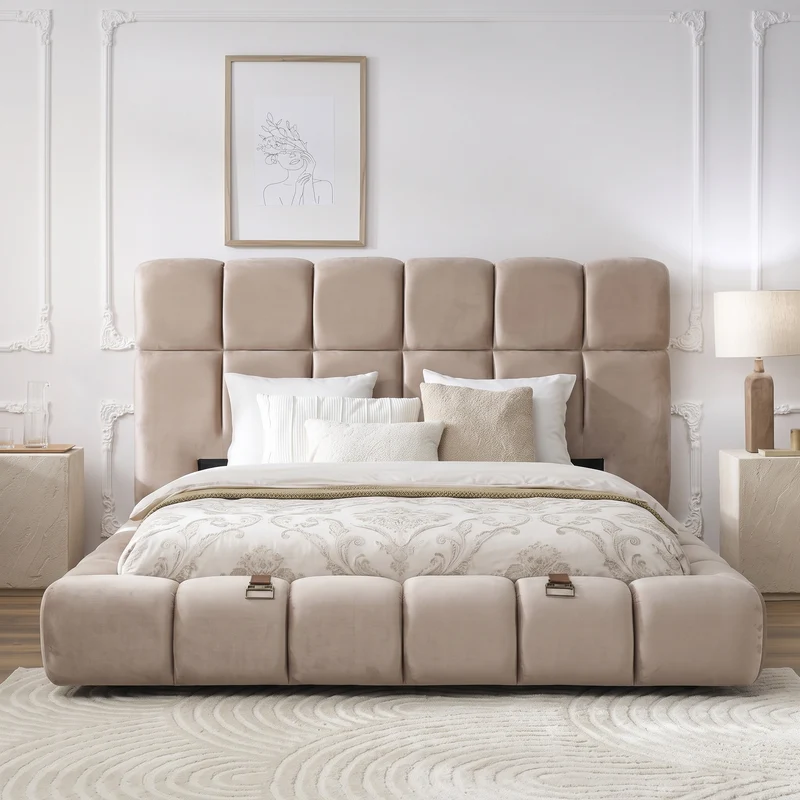 Lit Coffre Bubble taupe
