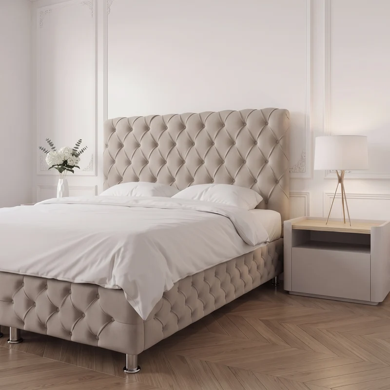 Lit Coffre Sydney Beige - Douceur, Sophistication et Fonctionnalité
