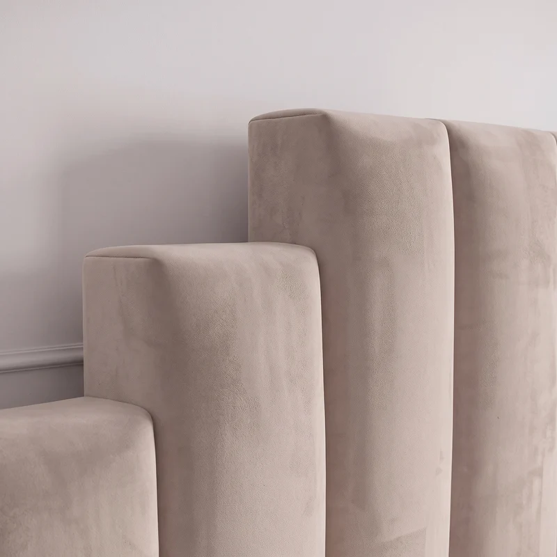 Lit Coffre Pyramide Beige - Design Élégant