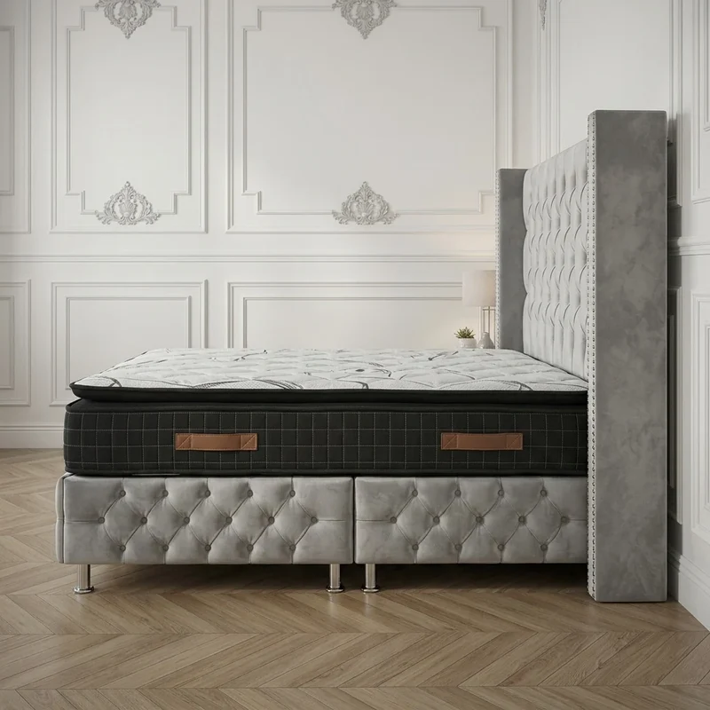 Lit Coffre Armony Gris - Confort, Élégance et Fonctionnalité