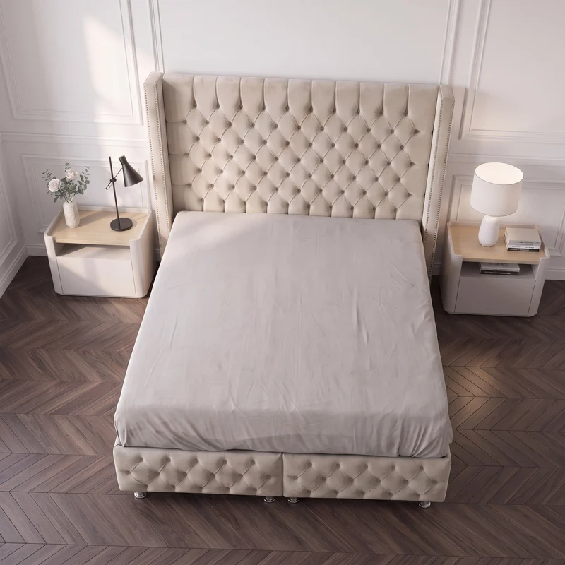 Lit Coffre Armony Beige - Confort, Élégance et Fonctionnalité