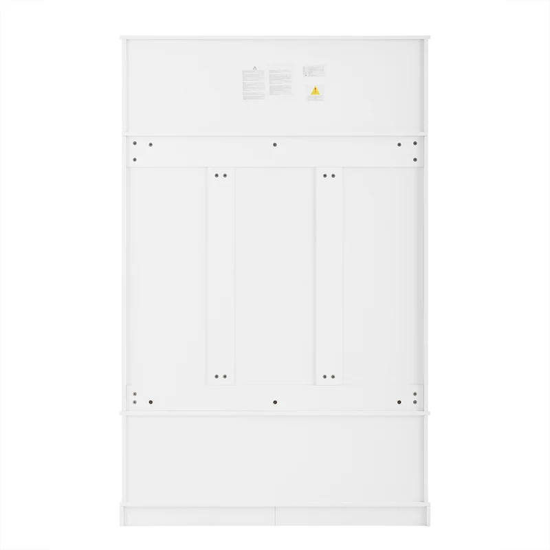 Vestiaire d’entrée blanc, porte-manteaux avec banc à chaussures 120x40x191cm