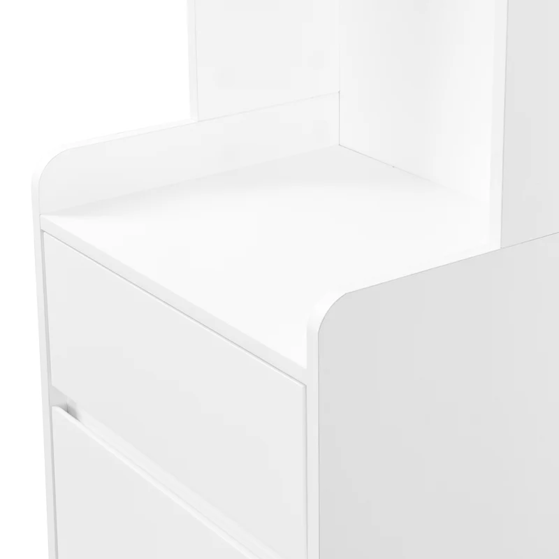 Vestiaire d’entrée blanc avec banc rembourré et panneau perforé 100x35x180cm