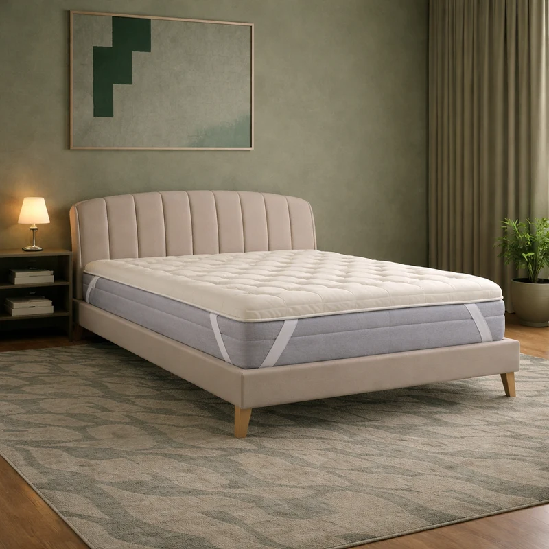 Natural Luxe - Surmatelas latex, mémoire de forme et bambou avec zones de confort