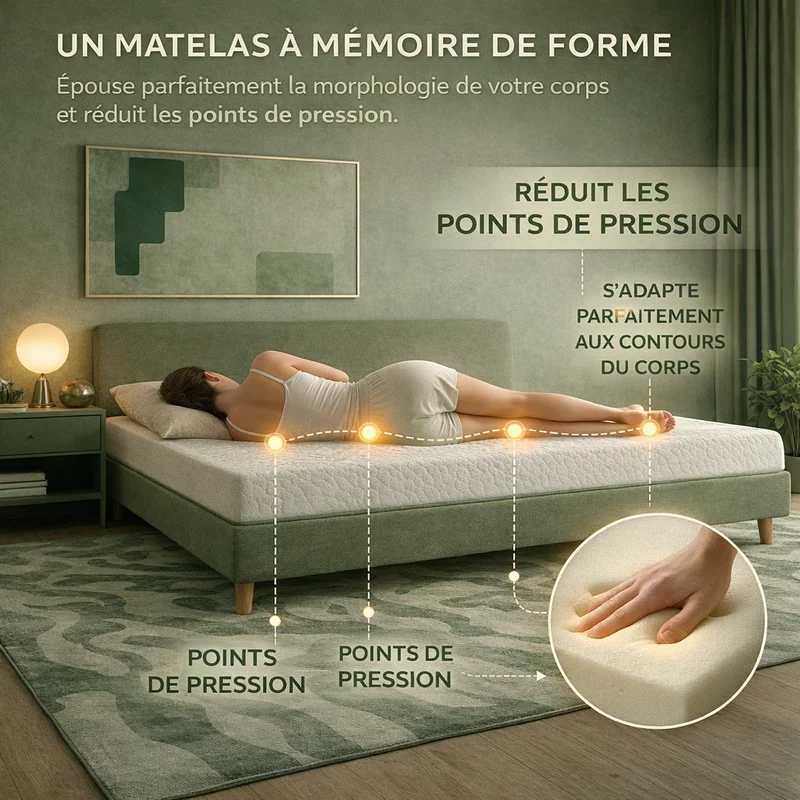 DailyFold - Matelas mémoire de forme pour clic clac et convertible