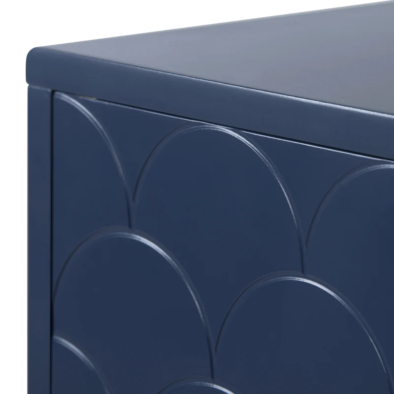 Table de chevet 1 porte battante bleu marine pies dorés H50/L35/P35 VIGNUIDS
