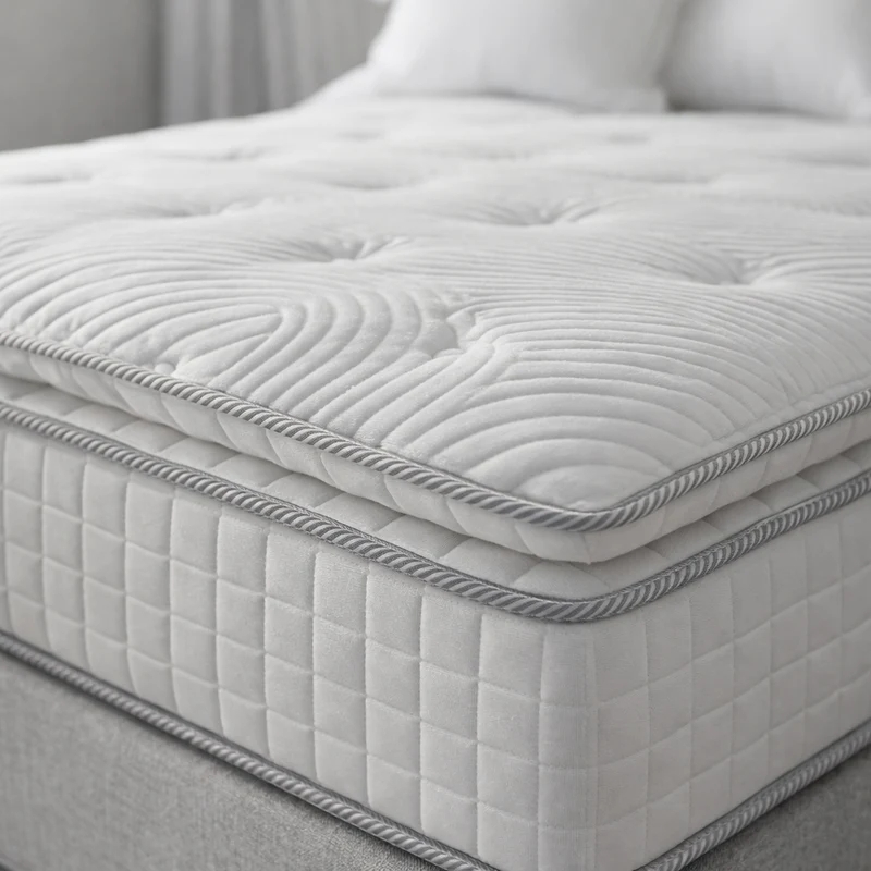 Serenitas - Matelas mémoire de forme, latex et ressorts ensachés surmatelas intégré