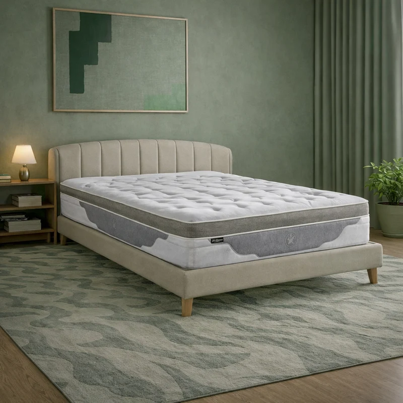 Aurus - Matelas mémoire de forme, latex et ressorts ensachés thermorégulant