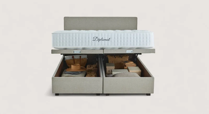Pack lit coffre, matelas et tête de lit WARREN Guard Liver
