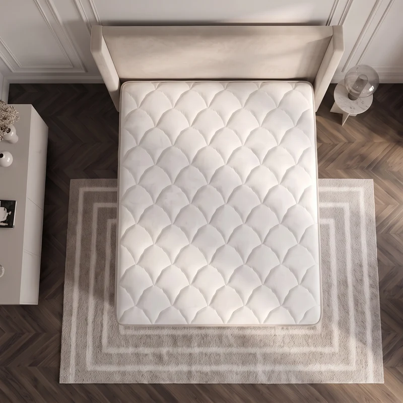 Pack Lit Coffre Coco Beige Velours Anti-Tâche + Matelas 30cm + Surmatelas Intégré + 2 Oreillers Offerts | 140x190 / 160x200 / 180x200