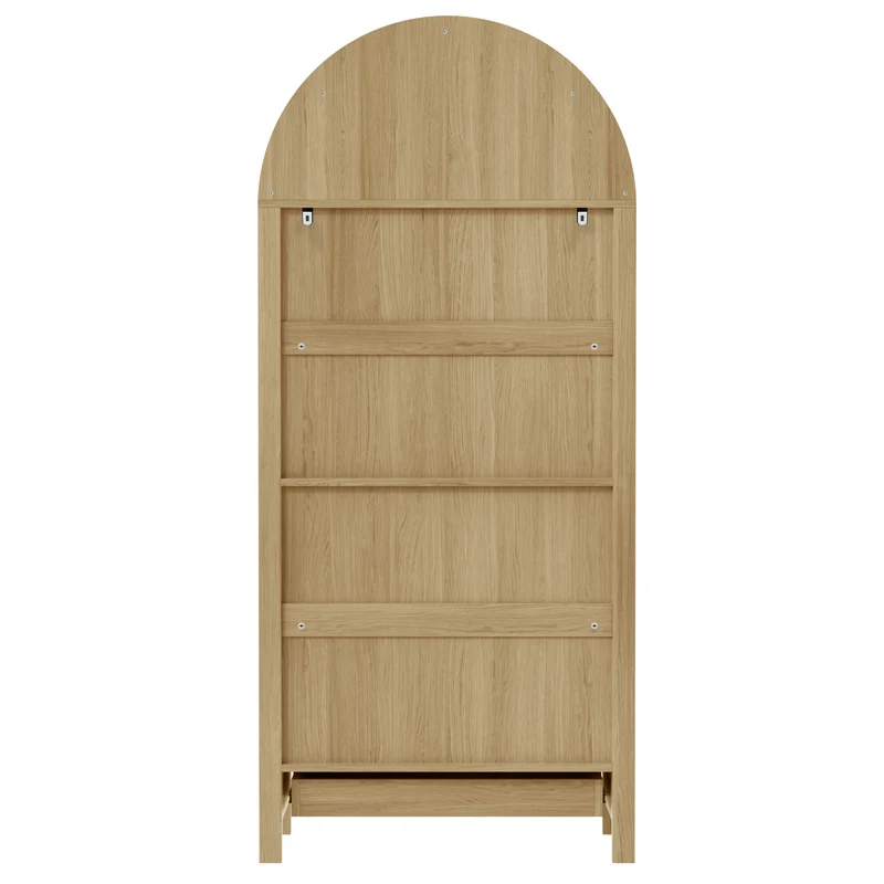 Armoire forme arche effet bois portes vitrine en acrylique 75x35x170cm RUSTICPILLOWHOME
