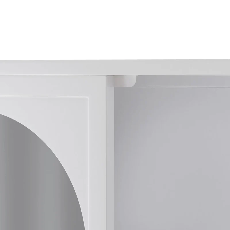 Armoire murale de cuisine métallique blanche avec 4 portes vitrées 120cm SCANDINAVIANCONCRETE