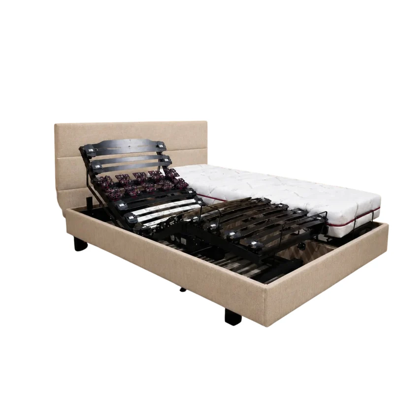 Lit électrique PLATON DÉCO caisse Tissu HT20 cm
