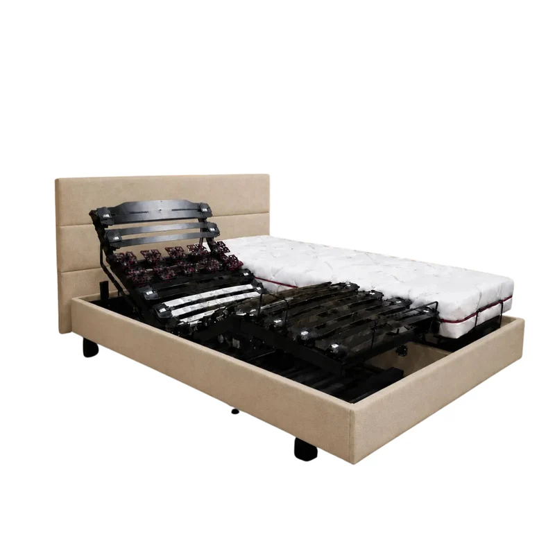Lit électrique PLATON DÉCO caisse Tissu HT20 cm