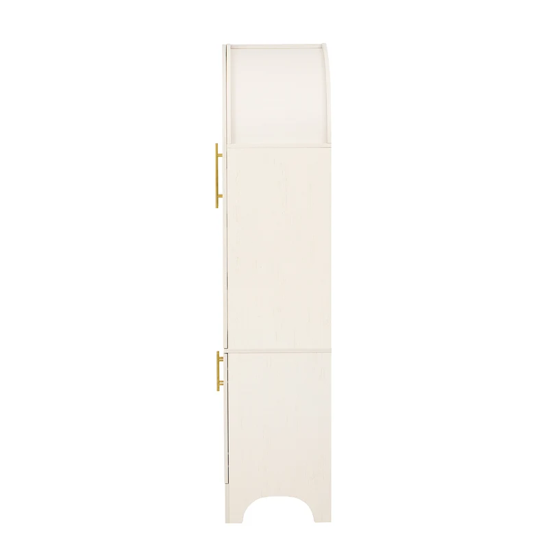 Armoire haut blanc forme arche avec verre cannelé 76x40x180cm RUSTICPILLOWSET