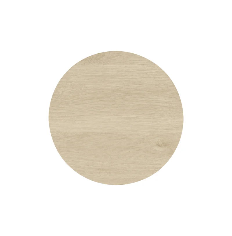 Ensemble de 2 tables basses gigognes rondes effet grain de bois clair FIBROIN