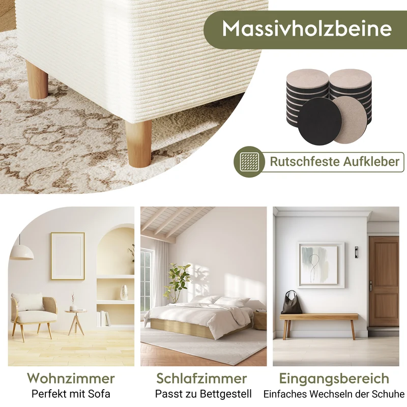 Ensemble lit coffre double rembourré avec tête de lit réglable, prise USB et coffre de lit (matelas non inclus) ANTIGEN
