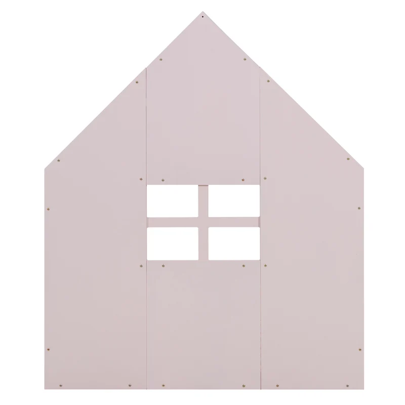 Lit enfant cabane rose en pin design maison 90x200cm INFINITEVYR
