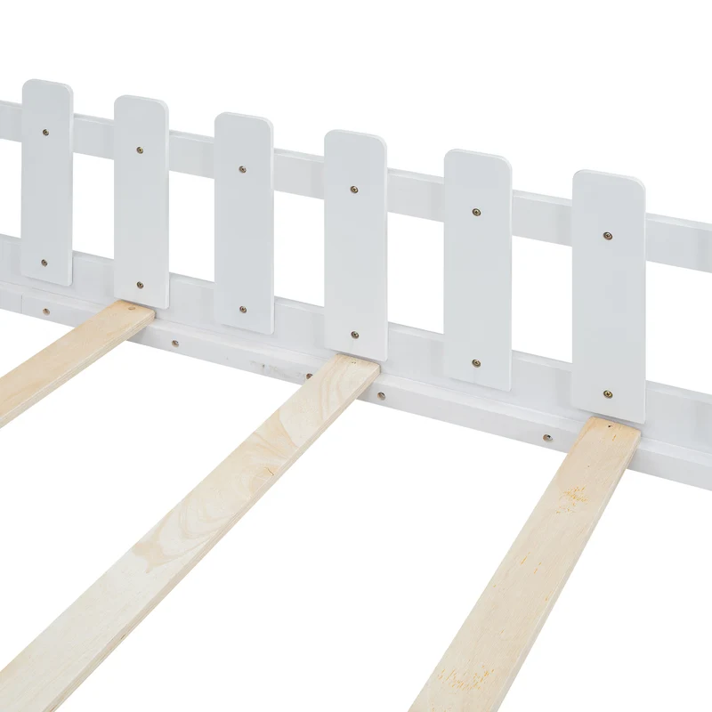 Lit enfant simple cabane en pin blanc, design maison, robuste et créatif 90x200 cm INFINITETHAL