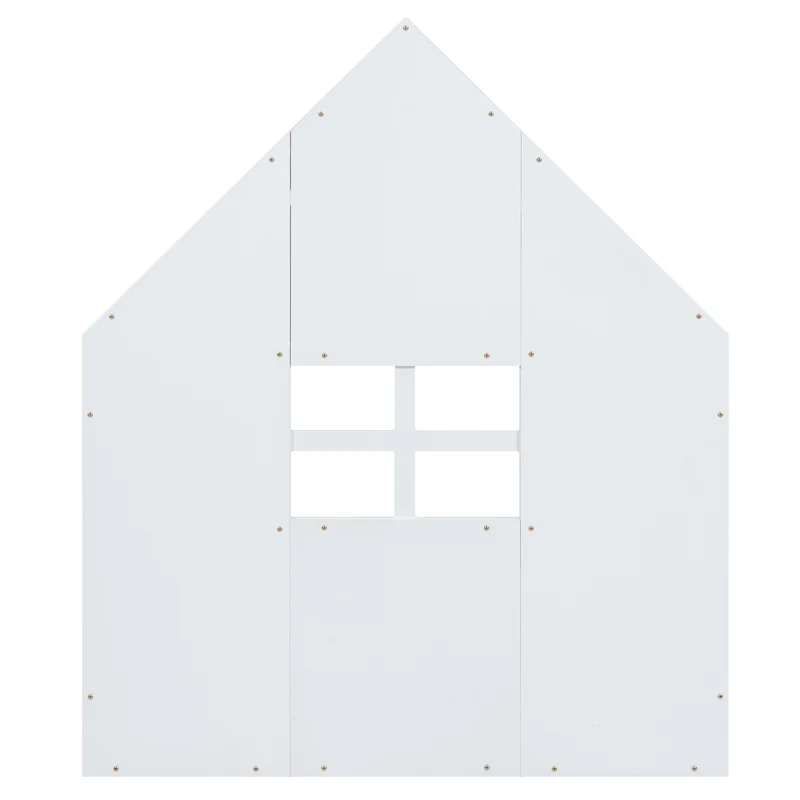 Lit enfant simple cabane en pin blanc, design maison, robuste et créatif 90x200 cm INFINITETHAL