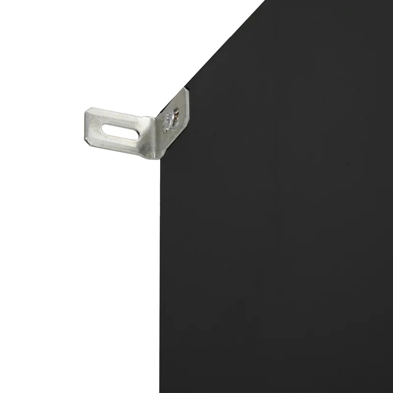 Vestiaire d'entrée noir 6 crochets dorés 3 portes et niches 120x40x191 cm ALUMINUMSTOOL